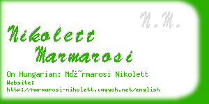 nikolett marmarosi business card